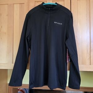 Mens Spyder Black Long Sleeve Pullover